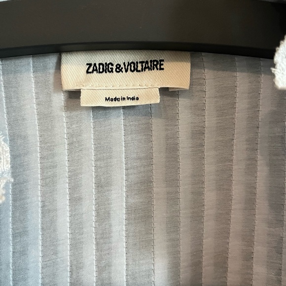 NWOT Zadig & Voltaire Timmy Tomboy ruffles shirt in light blue - Picture 6 of 9